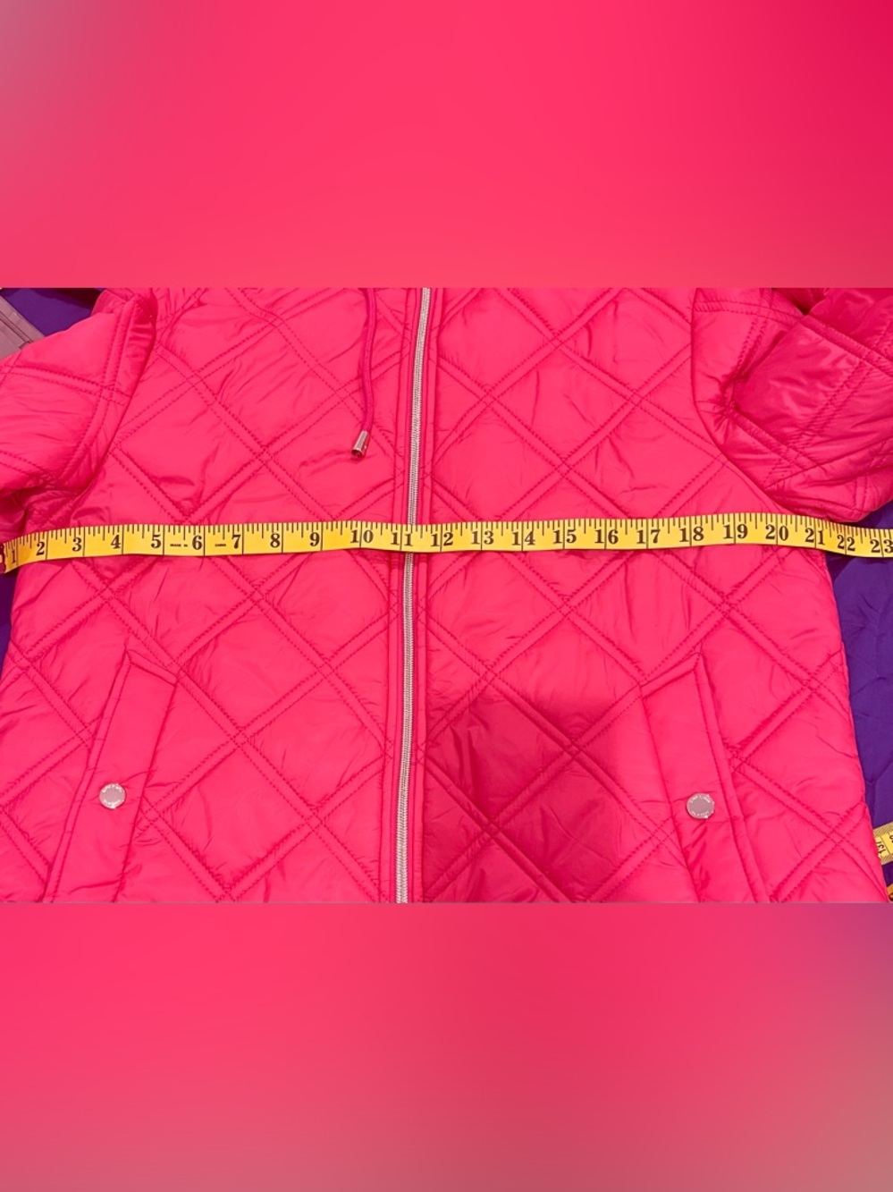 kate spade Quilted Bright Red Diamond Puffer Jacket with Hood - Picture 8 of 8